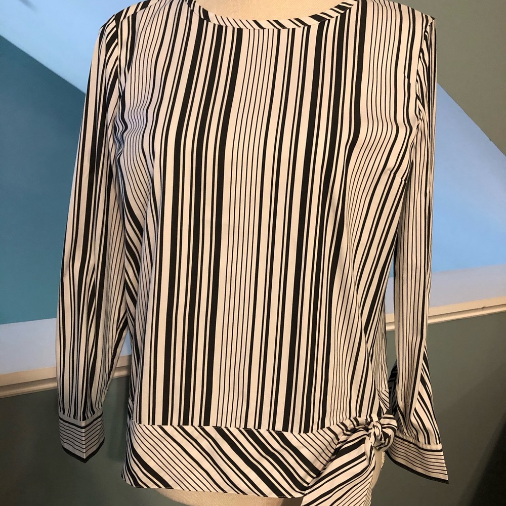 Talbots Striped Blouse with Tie Detail